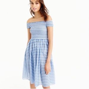 Gingham J. Crew smocked dress